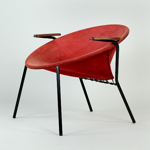 Suede Balloon Chair by Hans Olsen for LEA